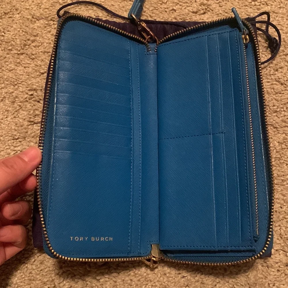 Tory Burch, Robinson Zip Continental Walle, Blue